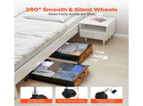 Under Bed Storage with Wheels, 25.6 x 18.1 x 7.1 inch Rolling Containers, Underbed Organizer with 95439145