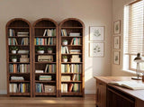 8-Tier Arched Dome Display Rack Particleboard Melamine-Faced Bookshelf 15.75*11.81*70in Walnut 72184045