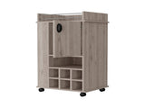 Allandale 1-Door Bar Cart with Wine Rack and Casters Light Gray B062111722