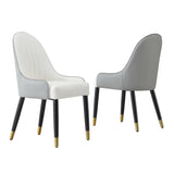 Modern Dining Chairs Set of 2 pcs Faux leather Dining Chair with Metal legs for Living Room/Dining W509P167720