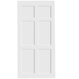 CRAZY ELF 32" x 80" Six Panel Real Primed Door Slab, DIY Panel Door, Modern Interior Barn Door, W93642076