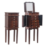 ZNTS Standing Jewelry Armoire with Mirror, 5 Drawers & 6 Necklace Hooks, Jewelry Cabinet Chest with Top 95157130