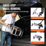 Folding Hand Truck, 2 in 1 Aluminum Design 250-400 lbs Capacity, Heavy Duty Industrial Collapsible 68241134