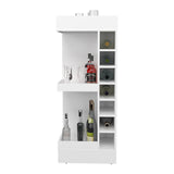 Lyman 46" Tall 3-Tier Corner Bar Cabinet with Fourteen Wine Bottle Cubbies, Living Room, Liquor B070P254767