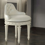 ZNTS Ivory Swivel Vanity Chair with Tufted Back B062P209153