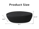 Black Sintered stone Top goose eggs Shape Leather Coffee modern Sofa Table for Living Room furniture W3081P338226