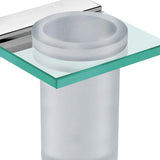 Dax Venice Bathroom Single Tumbler Toothbrush Holder Tempered Clear Glass Brushed Finish B2702P227034