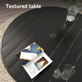 Outdoor Round Patio Dining Table for 6-7, All Weather Metal Dining Table with Umbrella Hole for Deck W213P335135