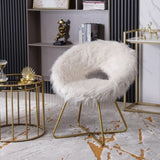 Slatina Faux Fur Upholstered Accent Chair, White T2574P164507