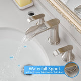 Bathroom Faucets for Sink 3 Hole Brushed Nickel 8 inch Widespread Bathroom Sink Faucet with Pop Up W1932P182000