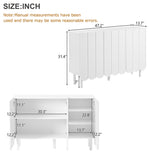 ON-TREND Cream Style Minimalist Shoe Cabinet with 5 Solid Wood Legs, Sideboard Buffet Cabinet with N721P180695K