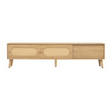 Boho TV Stand for TVs up to 80'' , Modern Farmhouse Media Console, Entertainment Center with Solid 61389525