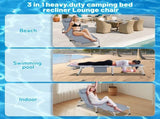 3-in-1 Heavy Duty Tanning Chair with Face Hole Adjustable 5-Position Folding Chaise Lounge Chairs 91743995