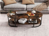 2-Tier Coffee Table with Metal Frame, 1005045 cm Robot Vacuum Friendly Accent Table, 88 lbs 18288124