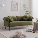 ZNTS 68.5"Modern Lamb Wool Sofa With Decorative Throw Pillows for Small Spaces W848P152952