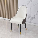Dining Chair with PU Leather White and brown metal legs W509P167718
