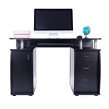 ZNTS 15mm MDF Portable 1pc Door with 3pcs Drawers Computer Desk Black 08402770