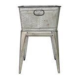 20.5x20.5x21" Large Perryman Galvanized Tub On Stand, for Plant Pot/Planter/ Metal Ice Buckets W2078P323437
