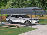 Outdoor Carport, 10 X 15 FT Carport, Heavy Duty Carport Canopy with Galvanized Steel Roof and Frame, 75273525