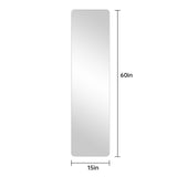 60" x 15" Full Length Wall Mirror, Frameless Rounded Rectangle Body Mirror with Shatter-Resistant 68969273