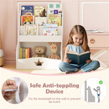 Kids 3-Tier Bookshelf & Toy Storage - Open Compartment Hidden Back Space, 24.5"x14"x31.5" 12287368