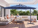 10ft Umbrella Hanging Offset Market Outdoor Sun Shade For Deck Poolside Easy Tilt Cross Base 57680511