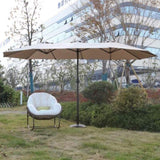 14.8 Ft Double Sided Outdoor Umbrella Rectangular Large with Crank W640140329