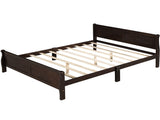 Full Size Wood Platform Bed with Headboard and Wooden Slat Support WF289141AAP