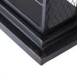 26x5.1x28.3" Black Floating Wine Bar Shelf with Glass Holder and Display Shelves W2078P223144