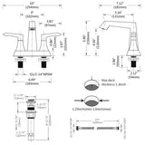 2-Handle Heavy Duty Bathroom with Drain and Supply Kits, Modern Style Lavatory Deck Mounted T3177P277483