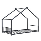 Twin Size Metal House Bed, Black MF305886AAB