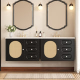30" Bathroom Vanity with Ceramic Sink, Mid-Century Bathroom Vanity Cabinet with 2 Drawers, Bathroom N710P265954B