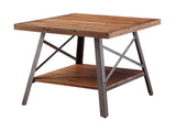 Weathered Oak and Sandy Black End Table with Shelf B062P189220