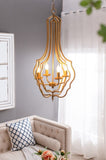 4 - Light Metal Chandelier, Hanging Light Fixture with Adjustable Chain for Kitchen Dining Room W2078138917