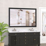 60"x40" Oversized Modern Rectangle Bathroom Mirror with Black Frame Decorative Large Wall Mirrors W708P297675