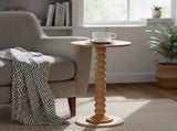 Round Side Table - Solid Wood Leg Small Drink Table for Living Room Bedroom Office,Natural 05193334