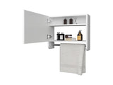 White Medicine Cabinet with Towel Bar and Included Mirror B062P252180