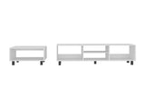 Carter 2 Piece Living Room Set, Streamlined with TV Stand and Coffee Table, White B097P474316