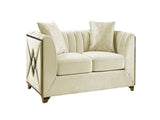 Velencia Modern Style Loveseat in Cream B009139134