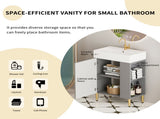 21.6" Open-shelving Bathroom Vanity with Ceramic Sink and Soft-Closing Door, Cloakroom Open Shelf 91739193