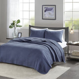 3 Piece Quilt Set Navy Full/Queen B035129034