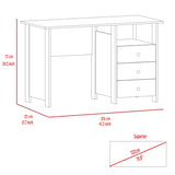 Jacksonville 3 Drawers Computer Desk with Open Storage Cabinet B128P148721