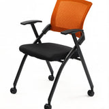 1 Pack Stackable Conference Room Chairs with Wheels, Folding Office Chair with Rebound Back, Padded 44655022