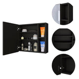 Minsk Medicine Cabinet, Mirror, Two External Shelves, Single Door Cabinet, Three Interior Shelves B128P148749