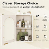 Wall-Mounted Bathroom Cabinet/Medicine Cabinet - Wavy Design Tempered Glass Door, 22 lbs Bottom 79949420