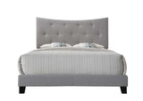 Grey Queen Bed with Tufted Headboard B062P215515