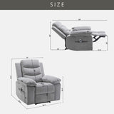 ZNTS Power Recliner Chair with Adjustable Massage Function, Velvet Electric Power Chair for Elderly with W1998120245