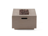 40" Outdoor 40,000 BTU Rectangular MgO Concrete Propane Fire Pit, Dark Grey 63492.00LGRY-40K