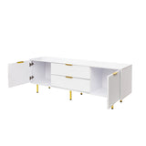 Modern warm white TV cabinet , for Living Room Bedroom W331P240826