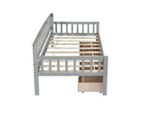 Twin-size Pine Wood Daybed with two Storage Drawers, Sofa Bed with Bed Platform of 10 Support W504P181786
